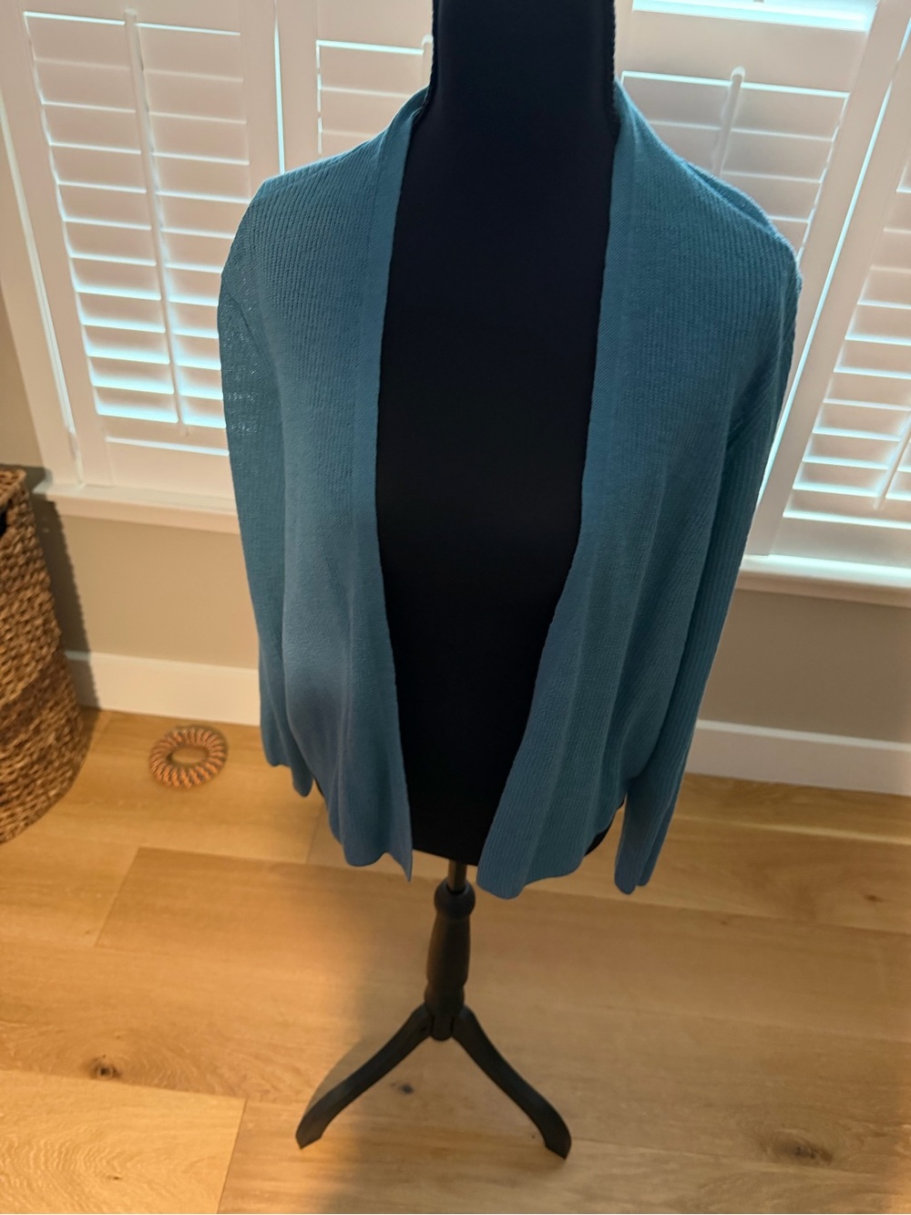 Eileen Fisher Teal Open-Front Women's Cardigan